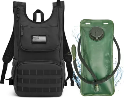 Produktbild von Taktischer Hydrationsrucksack mit 2L Wasserblase - Ideal zum Wandern, Radfahren und Laufen