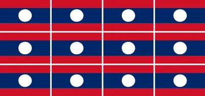 Produktbild von Mini Aufkleber Set - Pack glatt - 50x31mm - selbstklebender Sticker - Laos - Flagge / Banner / Standarte fürs Auto, Büro, zu Hause und die Schule - 12 Stück