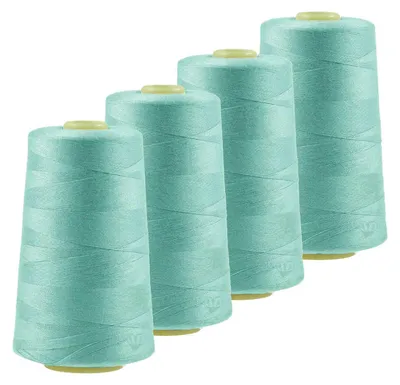 Produktbild von 4 x 4572m Qualitäts Overlock-Garn Overlock-Nähgarn Farbe 821 - 860, Farbe:A829 zartes wasserblau