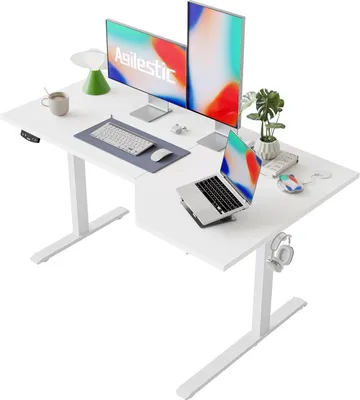 Produktbild von Elektrischer Stehschreibtisch L-förmig höhenverstellbarer Schreibtisch 140cm