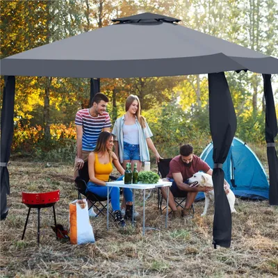 Immagine prodotto di Gazebo da giardino - Pergola da giardino - Tenda per feste - Pergola - Gazebo - Dimensioni: 4x4 metri - Impermeabile e con protezione UV 50+