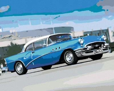 Immagine prodotto di Zuty - Dipingere con i numeri - AUTO BLU VECCHIA, 40x50 cm, tela tesa su telaio