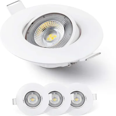 Productafbeelding van LED inbouwspot 230V 5W 450lm warmwit 3000K set van 3