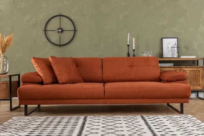 Zdjęcie produktu dla 3-osobowa sofa Mustang - pomarańczowy, pomarańczowy