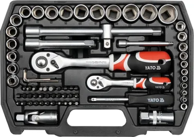 Produktbild von Werkzeugset 1/2'' 1/4' 72-teilig M - YT-38782