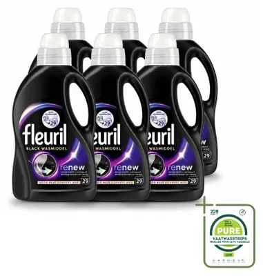 Produktbild von 6 x Fleuril Black Flüssigwaschmittel für dunkle Wäsche - 1,305 L - Großpackung - 6 Stücke