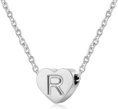 Produktbild von Silber Damen Halskette mit Buchstabenherz Anhänger Initialschmuck