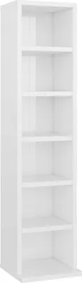 Produktbild von vidaXL CD-Schrank Hochglanz-Weiß 21x20x88 cm Holzwerkstoff