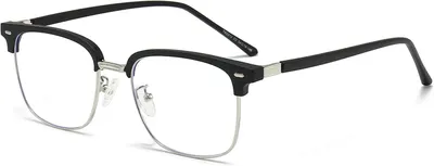 Produktbild von Blaulichtbrille für Herren, Metall Browline Gestell, UV-400 Schutz, klare Gläser, für Computer