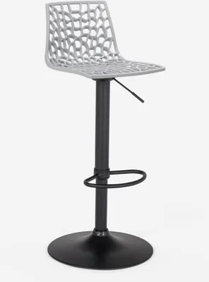 Image de Tabouret de bar réglable avec base noire mate Grand Soleil Spider Matt - Gris