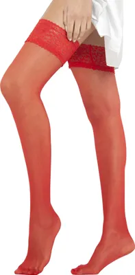 Produktbild von Yenita® Halterlose Strümpfe "Romance 15" 2er Pack L/XL rot