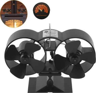 Obrázok produktu pre TolleTour Elektrický ventilátor na kachle Ostatné krbové príslušenstvo pre krb Ventilátor na kachle s teplomerom