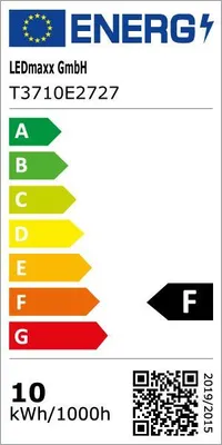 Productafbeelding van 6 x LED-lampen, buisvormig, type T37, 10W 75W, fitting E27, mat, 1000 lumen, warm wit, 2700K
