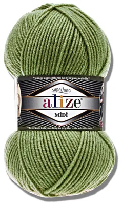 Imagen del producto de Alize 1x 100g Superlana Midi, hilo de punto, color sólido, ideal para tejer y hacer crochet (620)
