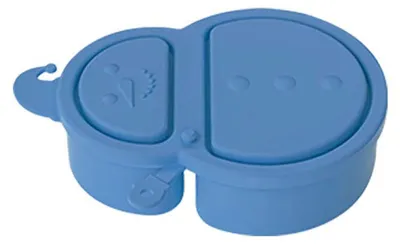 Silikon-Snackbox mit 2 Fächern, 750 ml, blau, wiederverwendbar