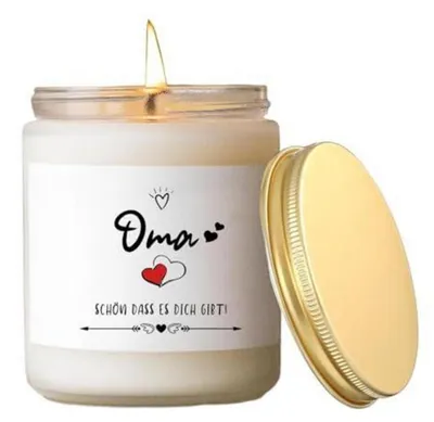 Image de Bougie parfumée avec inscription pour grand-mère, cire de soja, forme de cœur, idée cadeau