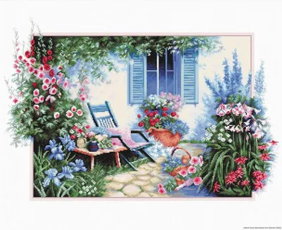 Produktbild von Luca-S Kreuzstich Set "Blumengarten", Zählmuster, 42x28cm