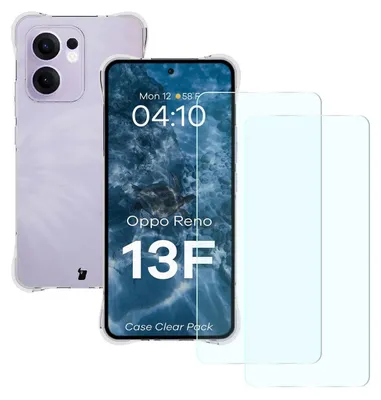Produktbild von Bizon Case Clear Pack Hülle + 2x Schutzglas für Oppo Reno13F