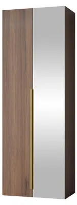 Produktbild von MIRJAN24 Kleiderschrank Kerkin 2D mit Spiegel, Kleiderschrank mit zwei Drehtüren (Farbe: Nuss Warmia)