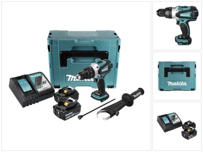 Produktbild von Makita DHP 458 RTJ Akku Schlagbohrschrauber 18 V 91 Nm + 2x Akku 5,0 Ah + Ladegerät + Makpac