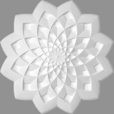 Produktbild von PROVISTON | Stuckrosette | Polystyrol | Durchmesser 631 mm | Weiß | Deckenrosette