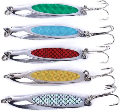 Imagen del producto de Cucharillas metálicas Angelköder, paquete de 5 unidades, 7 cm, 21 g, para la pesca de peces de mar