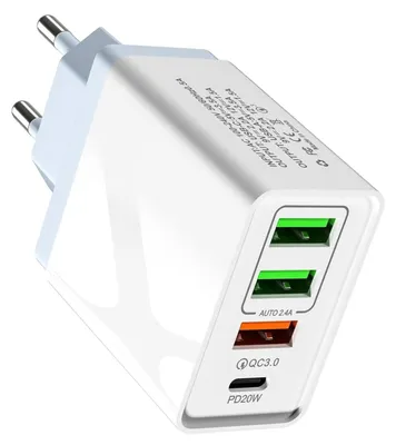 USB-Ladegerät 40 W, 4 USB-Anschlüsse, Schnellladung, für Handy & Tablet