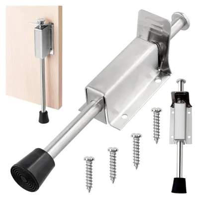 Produktbild von Boden-Türfeststeller mit Fußbedienung, Zinklegierung, Metall Türstopper mit Schraube für Garagentore und Innentüren, 250 mm