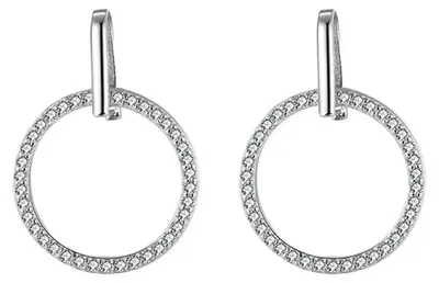Produktbild von Circlée – Kreisförmige Ohrringe aus 925er Silber mit Zirkonia – Silber