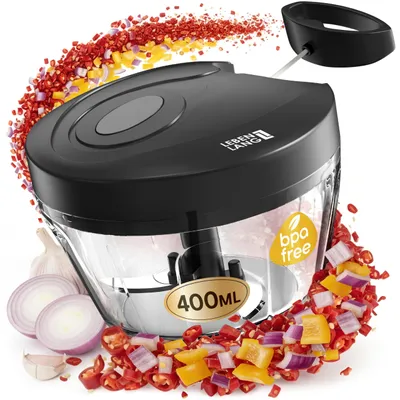 Produktbild von LEBENLANG Gemüse & Zwiebel Zerkleinerer Manuell - 400ML & BPA-Frei