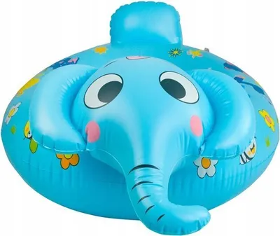 Produktbild von Playos® - Schwimmer - Elefant - mit Sitz - Blau - Rückenlehne - Kleinkind und Baby - Schwimmring - Babyschwimmer - Babyschwimmer - Schwimmtrainer - Aufblasbar - Schwimmstuhl - Griffe