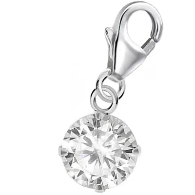 Charm Anhänger mit runder weißer Zirkonia I Zeitlose Schönheit

