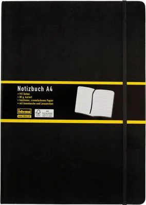 Produktbild von Idena Notizbuch / Kladde / 192 Seiten / kariert / DIN A4 / Farbe: schwarz