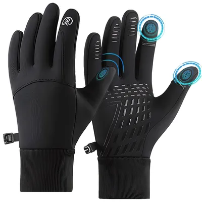 Immagine prodotto di Omgoods - Guanti da bicicletta con touchscreen - Guanti invernali caldi e impermeabili