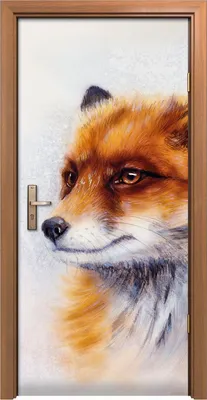 Produktbild von Türposter 90x200 cm Türaufkleber Türtapete Türfolie Klebefolie Ingwer Tier Malerei Fuchs