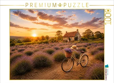 Produktbild von CALVENDO Puzzle Lavendelglück im Abendlicht | 1000 Teile Lege-Größe 64x48cm Foto-Puzzle für glückliche Stunden