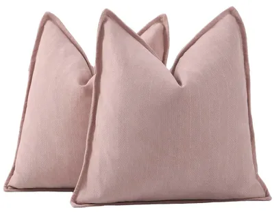 Produktbild von Set mit 2 Chenille-Kissenbezügen, rosa, 50 x 50 cm