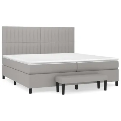 Produktbild von vidaXL Boxspringbett mit Matratze Hellgrau 200x200 cm Stoff