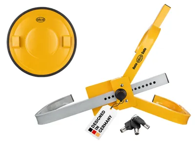Produktbild von alca® Radkralle XL Tresor mit PowerCover Plus I Diebstahlschutz-Set für Reifen 16–19 Zoll I Wegfahrsperre mit Sicherheitslevel 4 I Auto Parkkralle mit Schutzabdeckung für SUV Van Wohnwagen