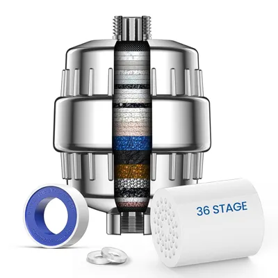 Produktbild von VOXON 36 Stufen Duschfilter, Vitamin C Duschfilter für hartes Wasser, Shower Filter mit 1 Filterpatronen, Duschfilter für Wasserenthärter, Kalkfilter Dusche zur Entfernung von Fluorid Chlor Kalk