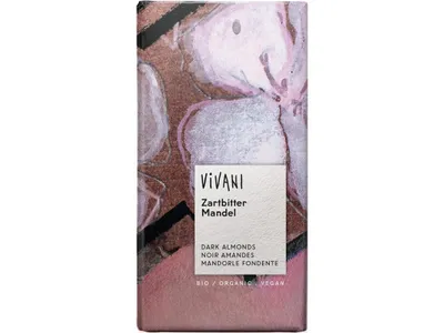 Obrázok produktu pre Čokoláda Vivani- 100g - Horká čokoláda s mandľami