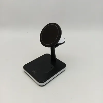 Produktbild von Magnetische kabellose Ladestation, Samaray 4 in 1 Tischlampenladegerät 15 W Schnellladestation mit 30 W Pd-Adapter im Lieferumfang enthalten! iPhone 14,13,12 iWatch & AirPods Schwarz