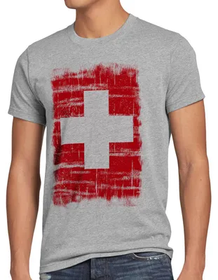 Produktbild von Schweiz Vintage Flagge Herren T-Shirt Switzerland