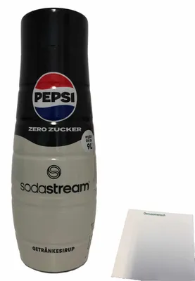 Produktbild von sodastream Pepsi Getränke-Sirup zero Zucker (0,44l Flasche) + usy Block