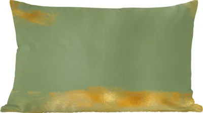 Produktbild von MuchoWow® Zierkissen Sofakissen Wohnzimmer Dekokissen 60x40 cm Muster - Farbe - Gold - Grün - Kopfkissen - Polster mit Foto