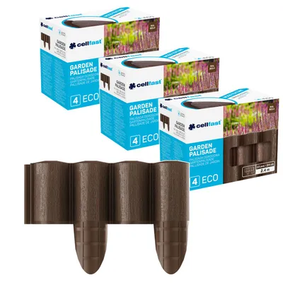 Produktbild von Cellfast-Gartenzaun Holzoptik frostbeständig Länge 7,2 m Farbe: Braun 34-031