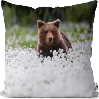 Produktbild von VOID Bär Blumen Pflanzen Natur Kissenbezug Kissenhülle Polyester Dekoration Outdoor Dekokissen