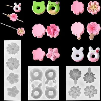Produktbild von Silikonen Ohrstifte DIY Sieraden Set mit Blumenformen