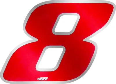 Produktbild von Aufkleber Rennnummer für Motorrad "8" Rot 27 x 37 mm