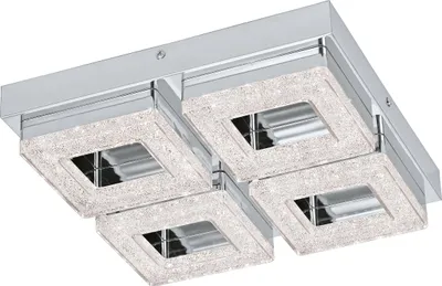 Produktbild von FRADELO Wand-/Deckenleuchte Lampe Beleuchtung - L28 x B28 x H6 cm - chrom - 4X3,5W inkl. - IP20